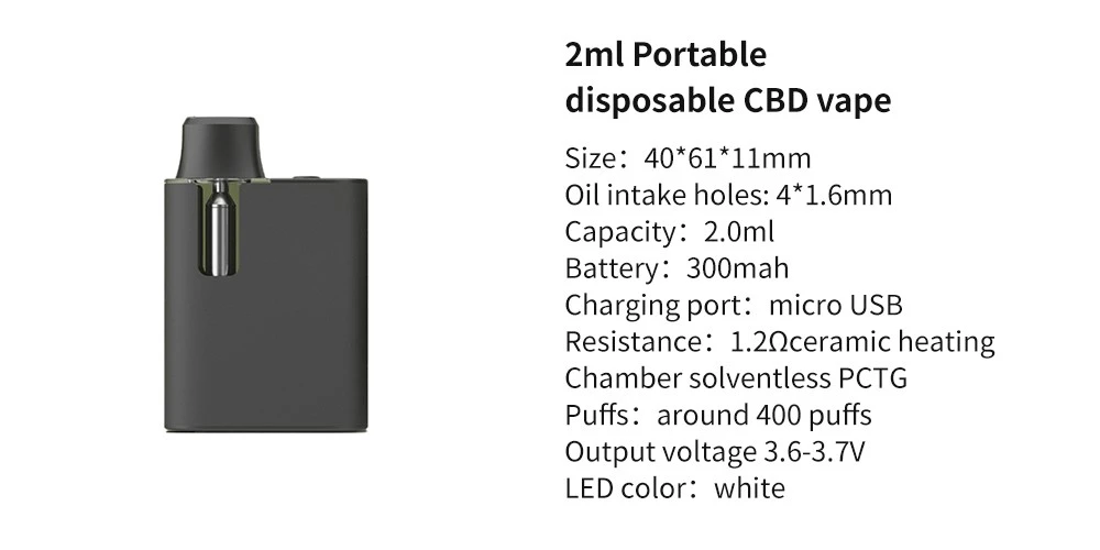 2ml Portable disposable CBD vape