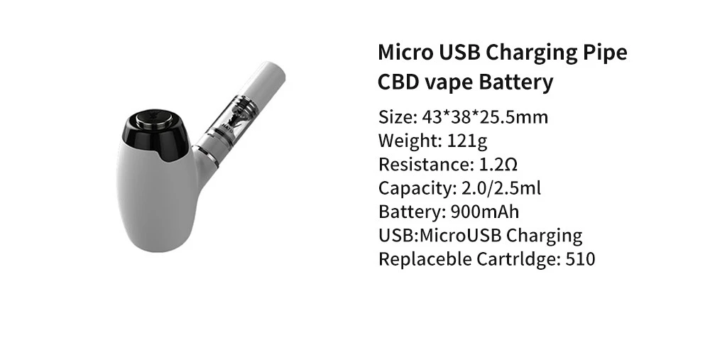 Micro USB Charging Pipe CBD vape Battery
